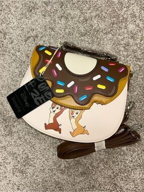 Loungefly Disney Chip & Dale Donut crossbody purse NWT